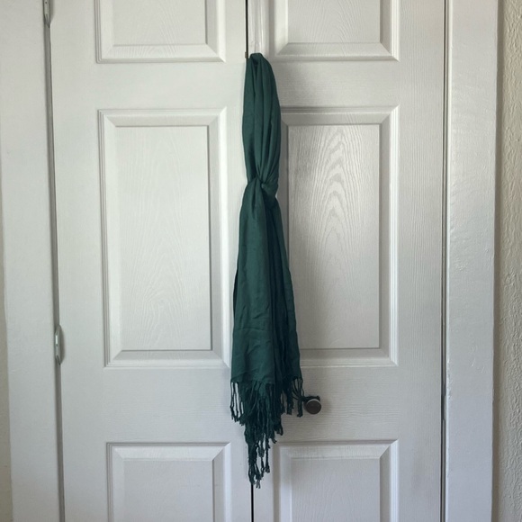 Dark Green 100% Cashmere Pashmina Scarf w/Fringe NEW - Picture 12 of 12